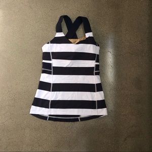 Striped Lulu Cross Strap Tank